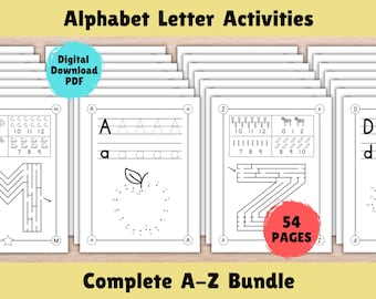 Alphabet Activity Bundle, Preschool Curriculum Letter of the Week, Handwriting Tracing and Counting Practice, Kindergarten Letter of the Day
