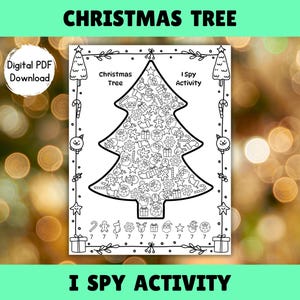 Christmas I Spy Activity Sheet | Christmas Search & Color Download | Printable Christmas Tree Counting Game