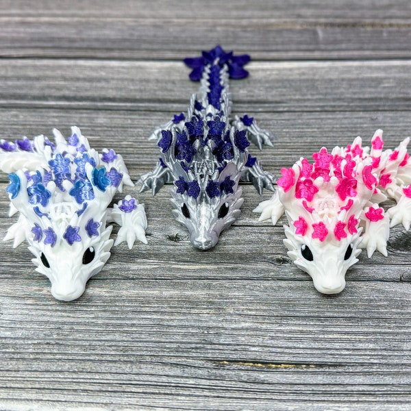 Baby Cherry Blossom Dragon - In Stock Ready to Ship! - Articulating 3D Print