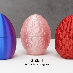 Dragon Eggs 3d Printed - SIZE 4 EGGS - Pick your color & add to your dragon!