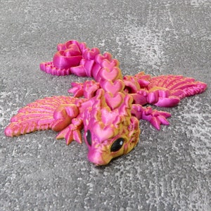 Tiny Heart Dragon 3D Printed|PICK YOUR COLOR|Articulating Fidget Toy