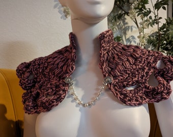 Hand Crocheted Shawl Pink Purple