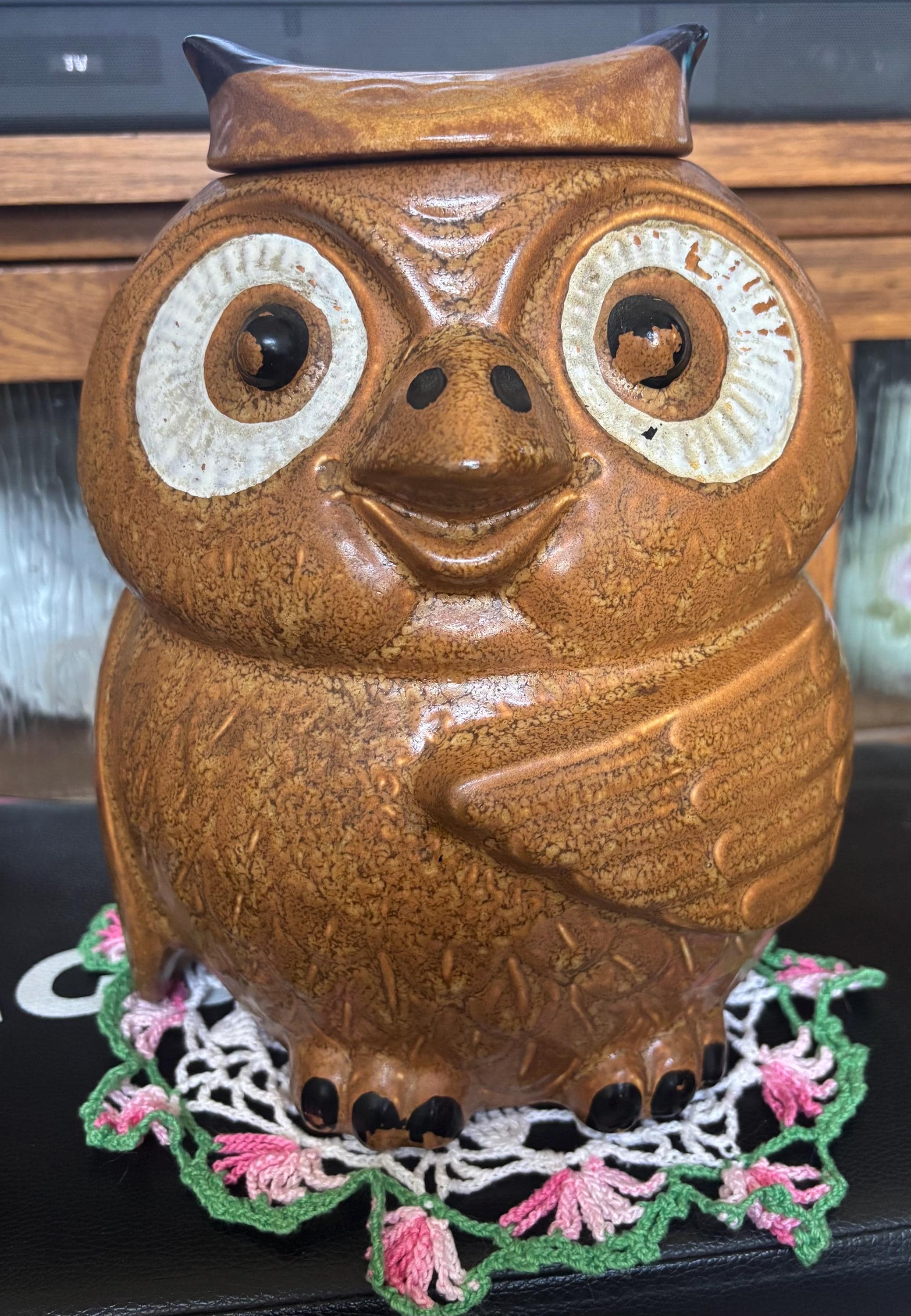 Beautiful Vintage Mid Century Mccoy Pottery Old Wise Owl Cookie
