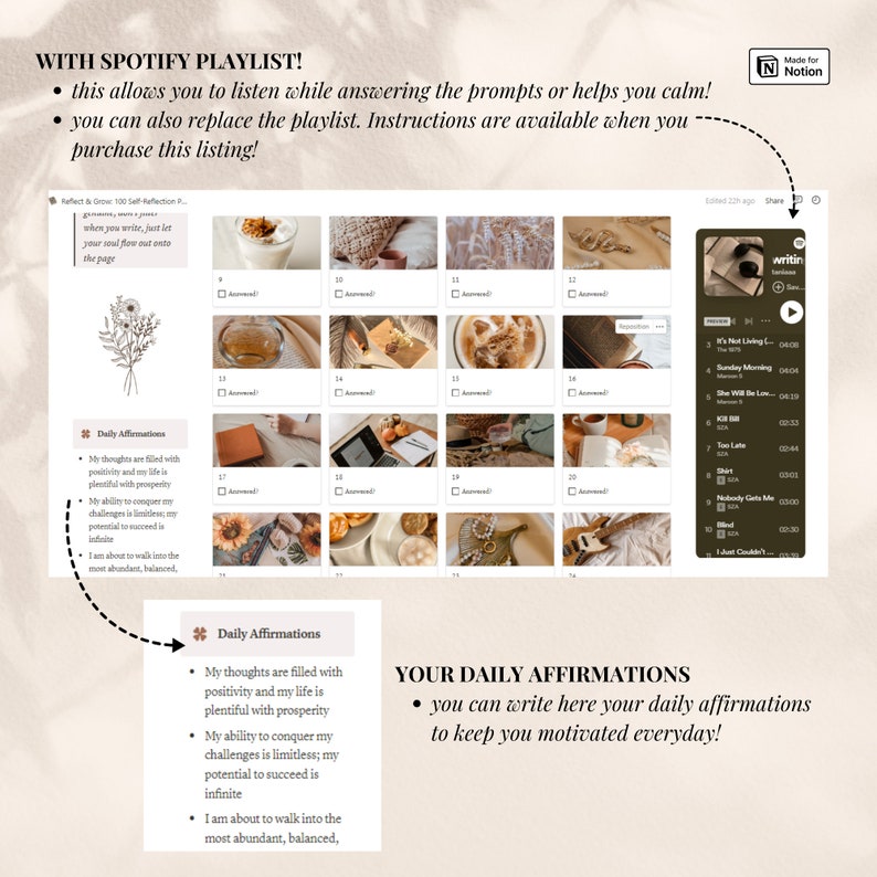 Self Reflection Journal Prompts Notion Planner Notion Journal Self