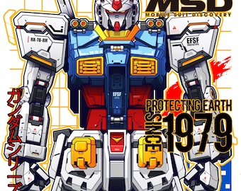 GUNDAM-anime, png | NASA Edition-collectie deel 2 | Printklaar T-shirtontwerp als dtf-, dtg- of sublimatieprint
