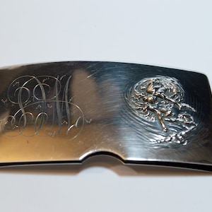Ca1901-1927 Antique Sterling Silver Monogram Art Nouveau Style Calling Card Case