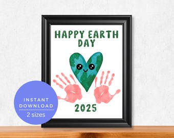 Earth Day Handprint Art, Handprint Craft Keepsake, Earth Day Activity, Earth Day Handprint Craft, Earth Day Kids, Earth Day Printable