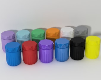 Customizable Pill Bottles - Compact & Secure Travel Medicine Containers, Multi-Color, Personalized Vitamin Cases - Pill Box - Gift