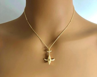 Whale Necklace Gold – Whale Pendant – Nautical Jewelry – Gift for Sea Lovers – Minimalist Gold Necklace – Ocean Jewelry