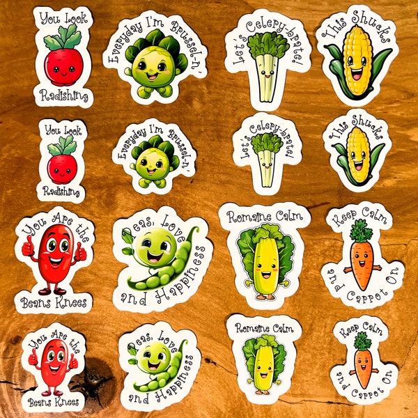 Cute Vegetable Pun Stickers