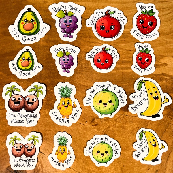 Cute Fruit Pun Stickers