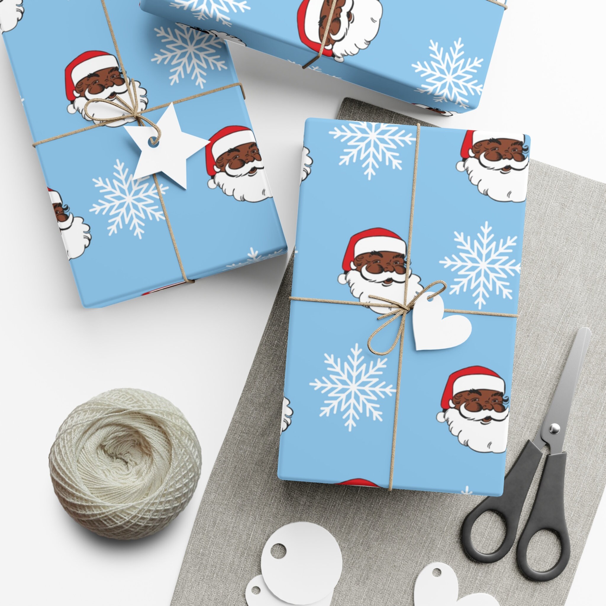 Santa Ramp Paper Black Santa Gift Wrap Papers - Etsy