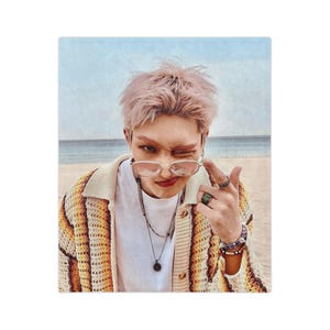 ATEEZ Mingi, Mingi Bias, Custom Gift for ATINY and K-Pop Fans, Mingi Merch, Velveteen Minky Blanket