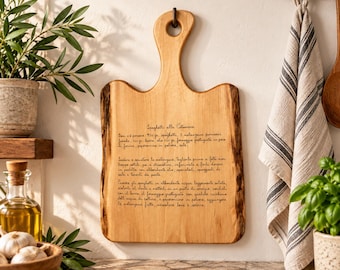 Handwritten Recipe Cutting Board. Custom Memorial Keepsake Gift.