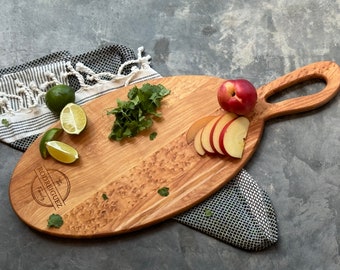 Personalized Maple Charcuterie Board: Engraved Oval Cheese Tray