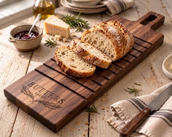 Personalized Bread Board in Solid Walnut