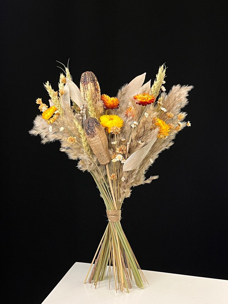 Dried Floral Bouquet Natural Dry Flower Bouquet Natural Etsy