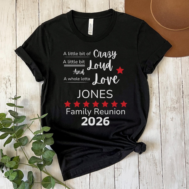 Custom Family Reunion Tshirt, Funny Family Reunion Tee, Crazy Loud Love Shirt, Women, Men, Toddlers, Babies, Youth zdjęcie 1
