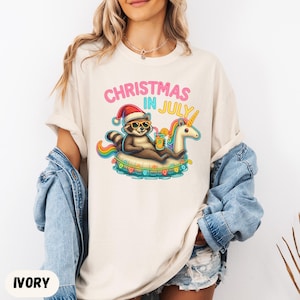 Christmas in July Shirt Summer Holiday Shirt USA Gift Idea Christmas In Summer tee Beach Christmas Tee Xmas Vacation Tee Summer Graphic gift