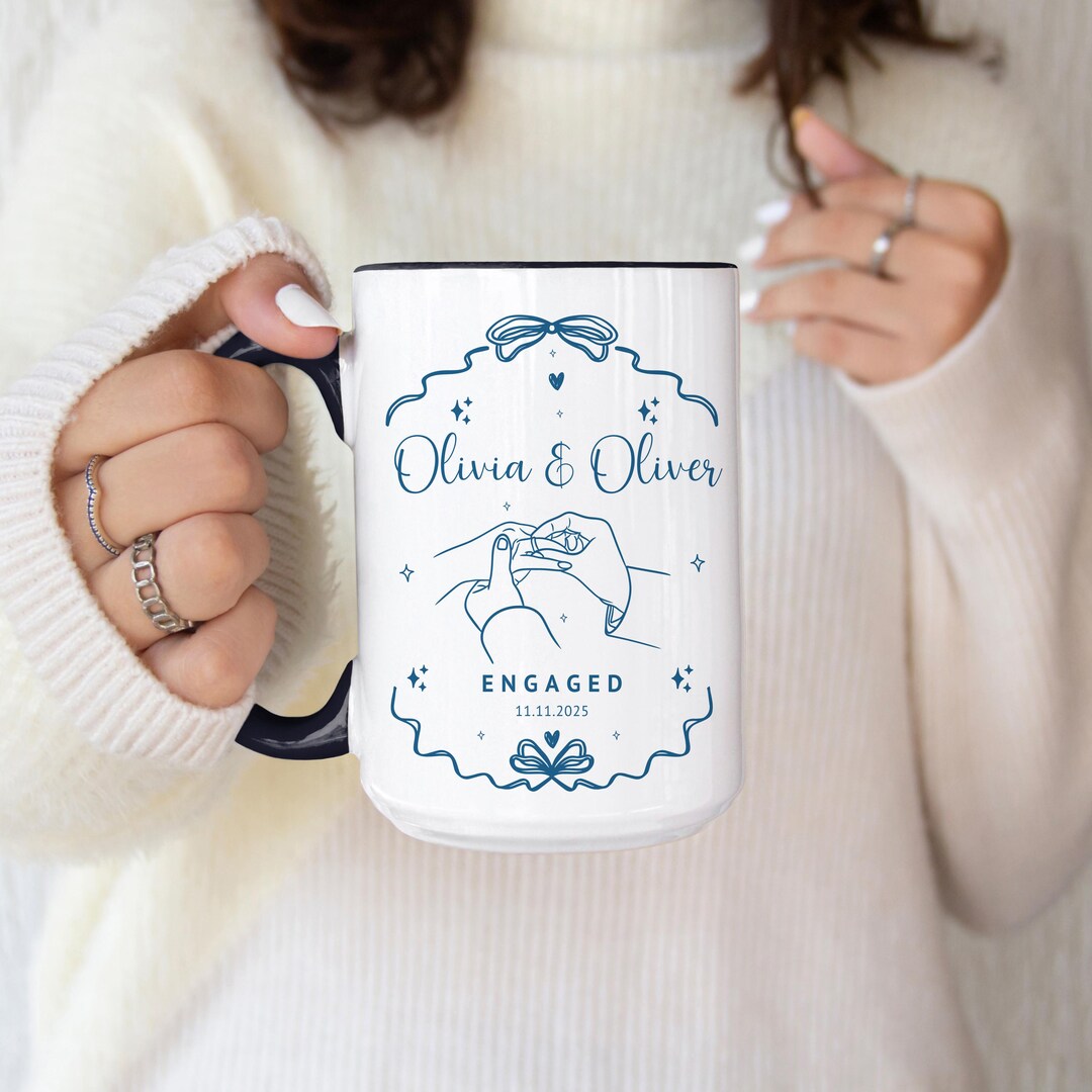 Personalized Engagement Mugs for Couple Custom Mr and Mrs Coffee Mug ...