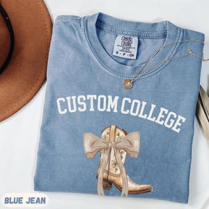 Comfort Colors Custom College Shirt Custom School Shirt Personalized School Shirt Personalized Coquette Cowgirl University Tee cowgirl tee