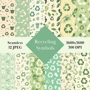 Nahtloses Muster mit Recycling-Symbolen: Perfekt für Verpackung, Webdesign und Schreibwaren