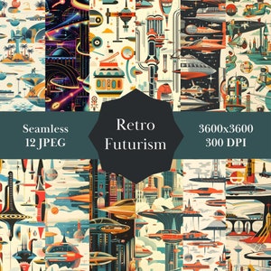 Modèle sans couture de futurisme rétro : une vision nostalgique de demain