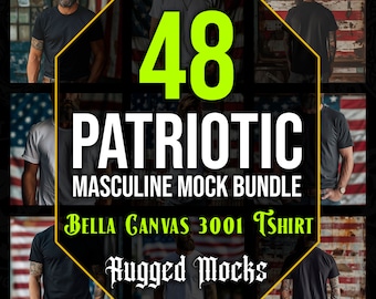 Patriotic Bella Canvas 3001 T-Shirt Mockup Bundle (Digital Download)