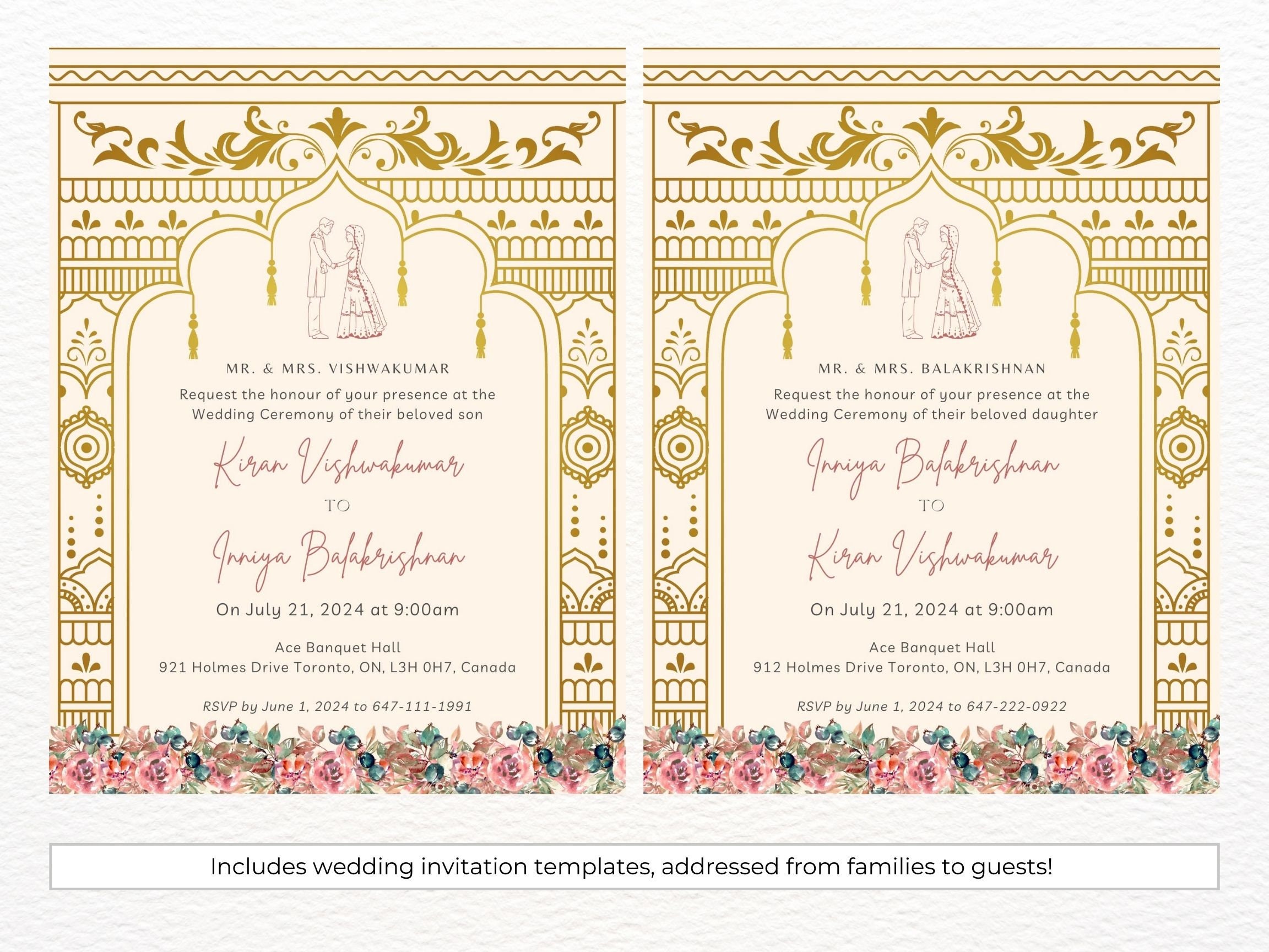 Tamil Wedding Invitation Template / Tamil Wedding Card Hindu Wedding Tamil Wedding Invitation Template / Tamil Wedding Card Hindu Wedding