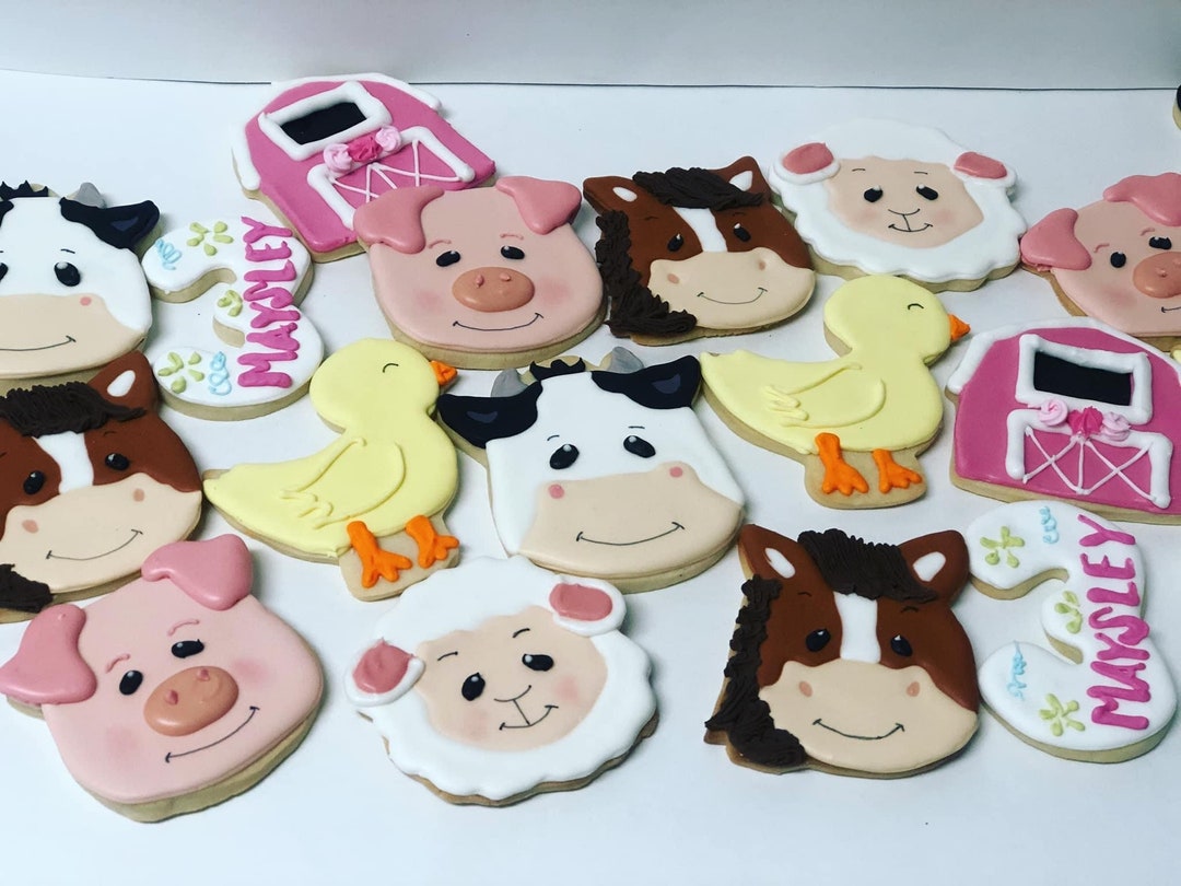 Farm Animal Cookies Etsy