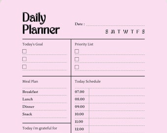 Daily to Do List Printable, Instant Download, Productivity Planner ...
