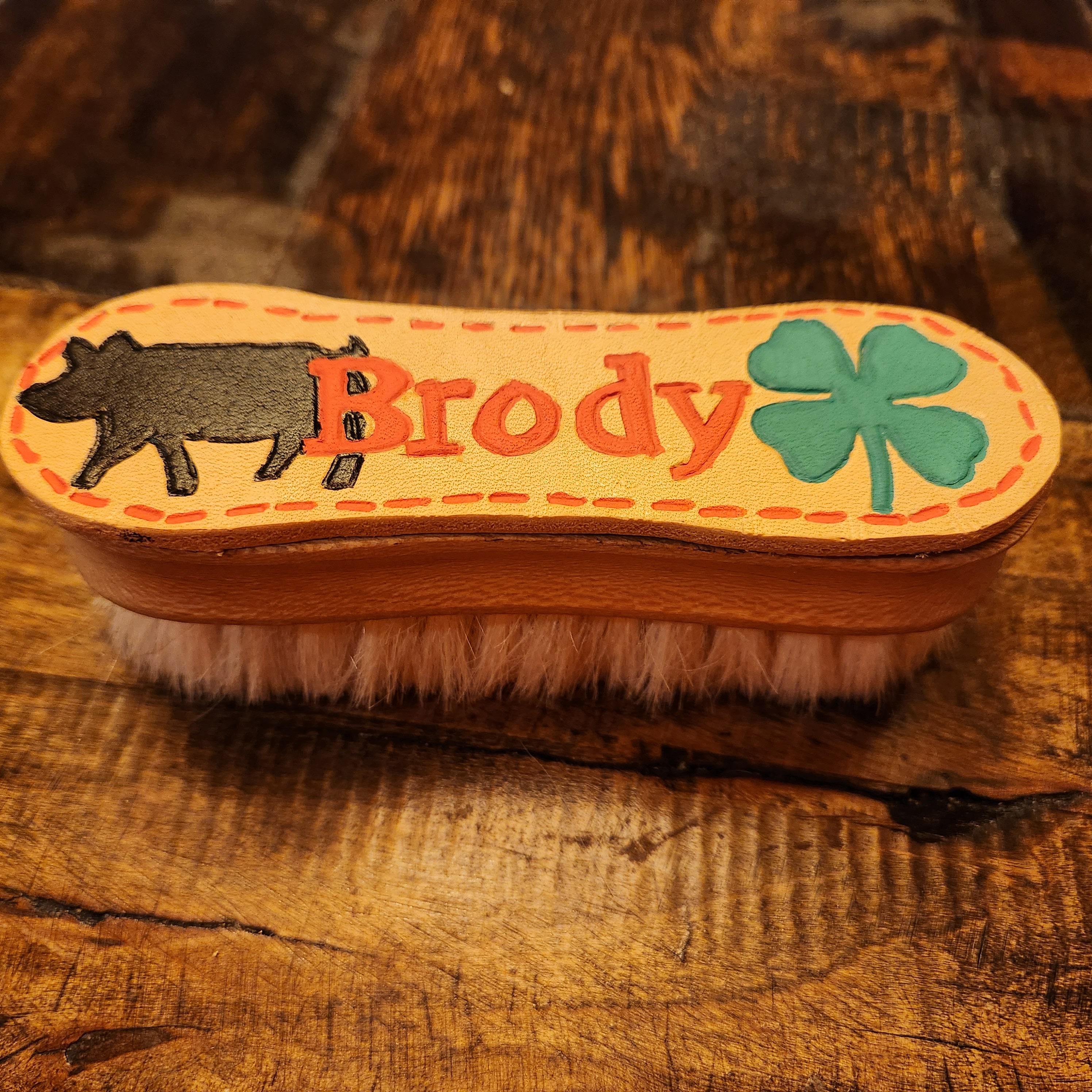 Custom livestock brush