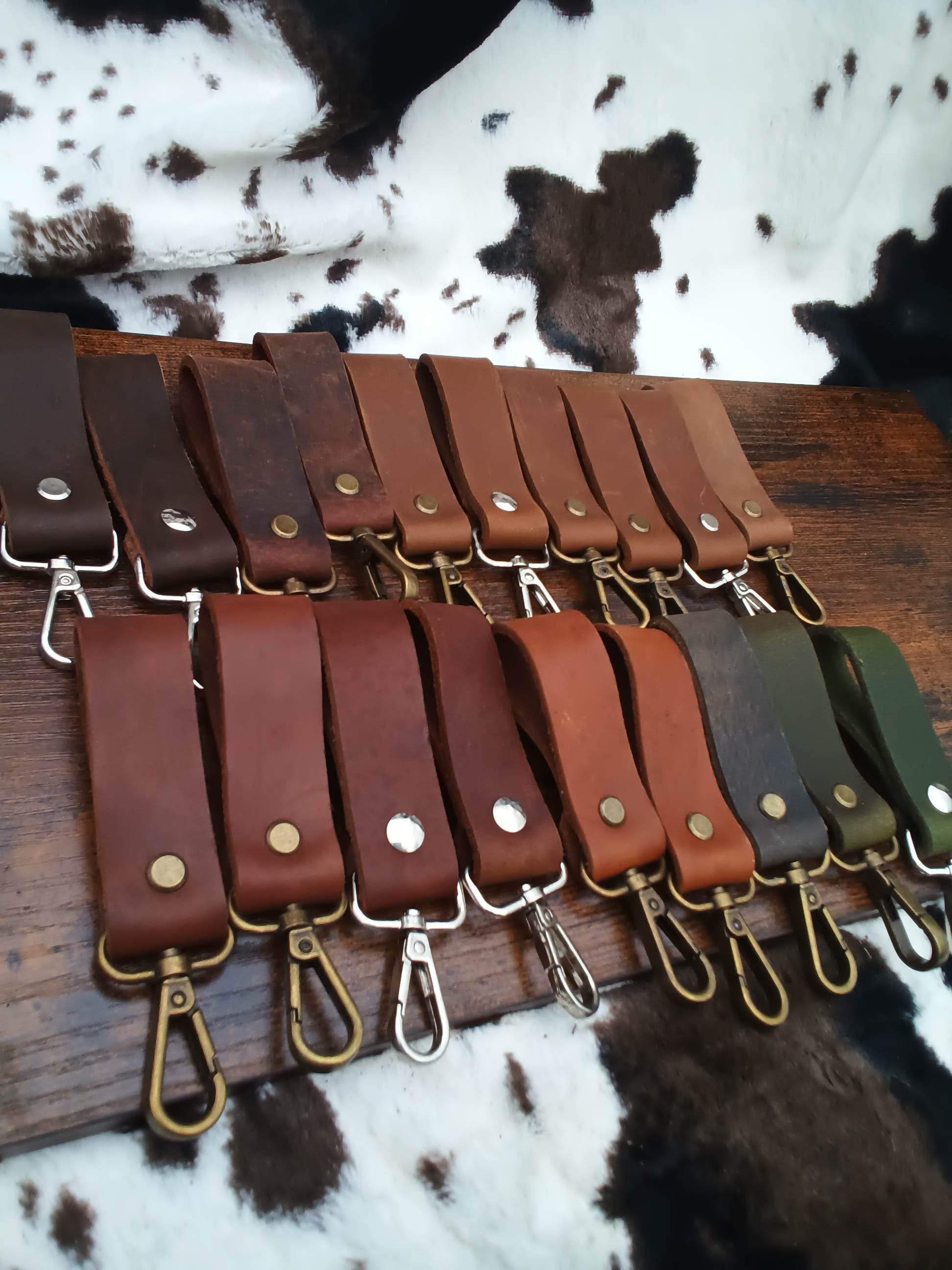 leather ON THE BELT keychain- hook your keys on it to keep from breaking your loops or causing your pockets to be bulky - Thumbnail 2