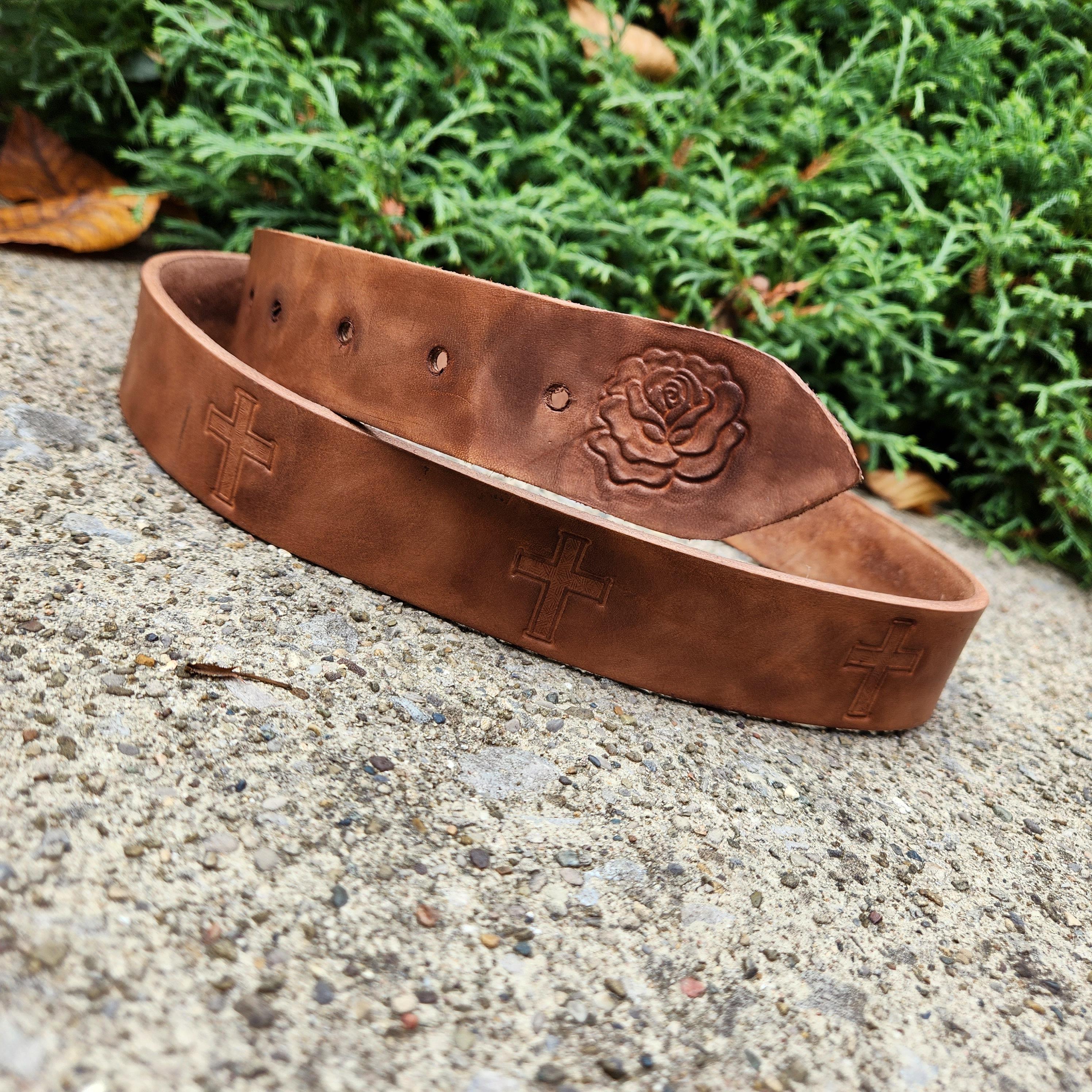 Leather name belts with stamp choice - Thumbnail 4