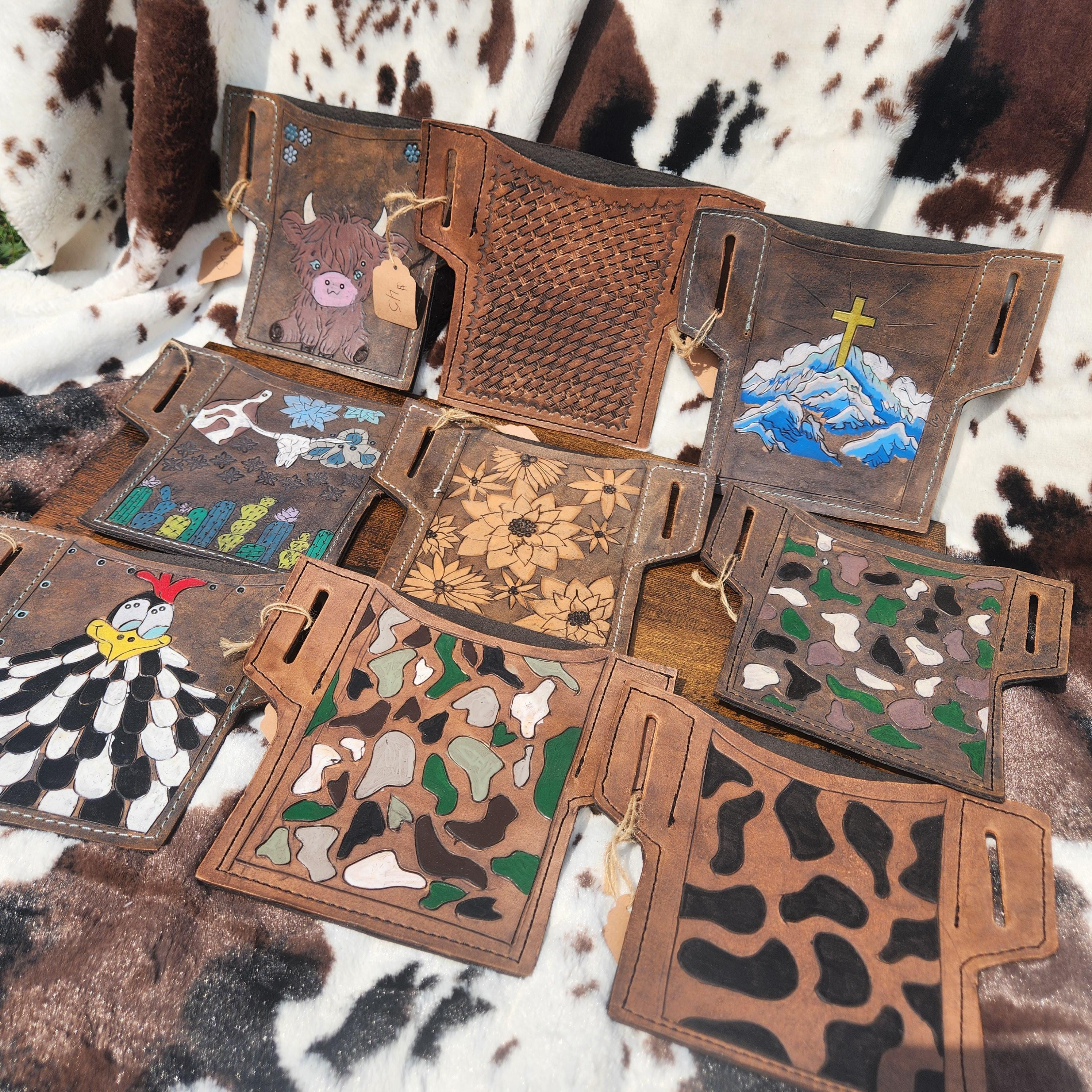 Custom Tooled Leather on-the-belt Phone holder/ wallet