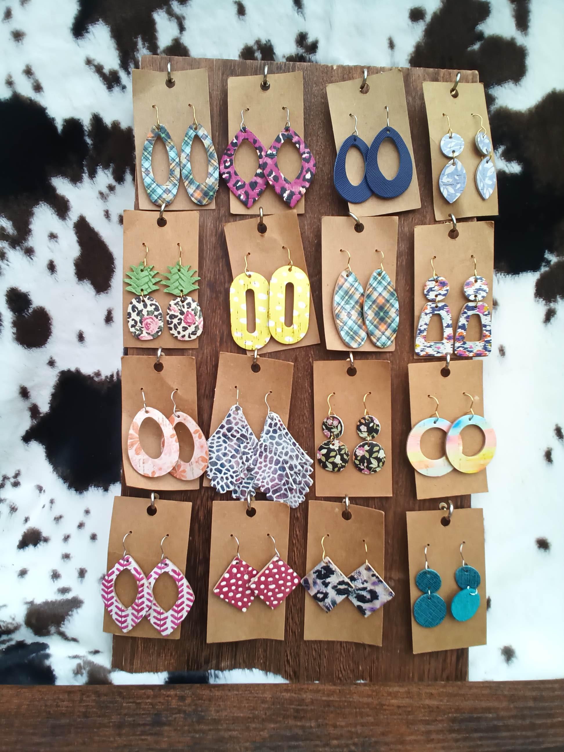 handmade leather earrings