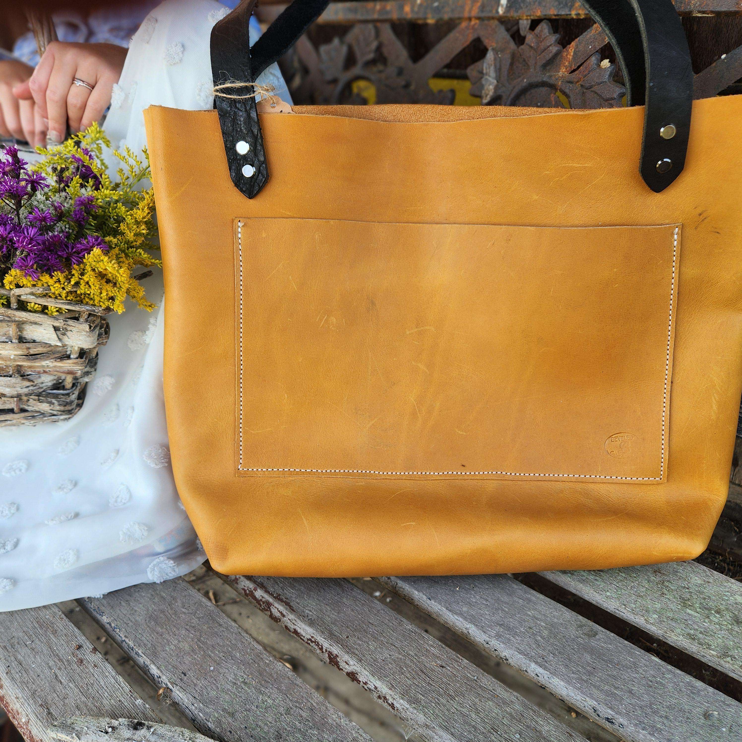 The Paint Street Tote: handmade leather tote style bag. perfect for the every day carry for the preparer - Thumbnail 2