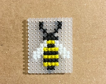 Cross stitch bee pin