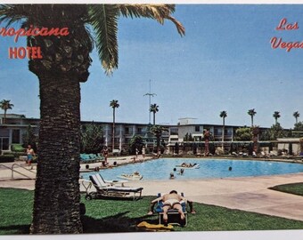 Las Vegas Nevada Tropicana Hotel vintage Carte postale Lounging Pool Casino Non publiée