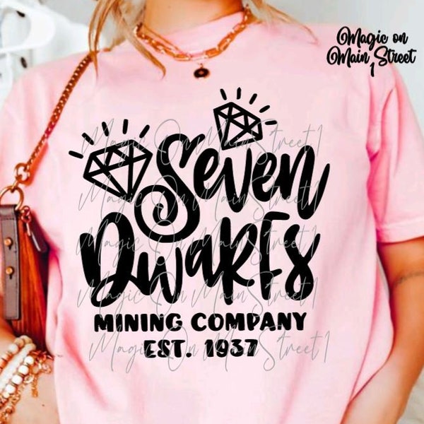 Seven Dwarfs Mining Tshirt Svg | Seven dwarfs Mining company Shirt | Magical Kingdom | Downloadable files