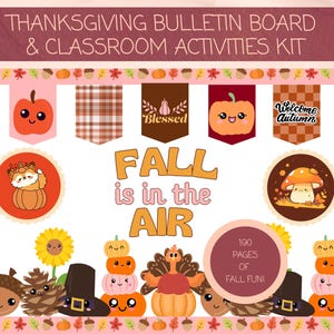 Thanksgiving Bulletin Board Kit | Fall Classroom Bulletin Board Kit | Autumn Classroom Decor | Fall Gratitude Classroom Writing Activities