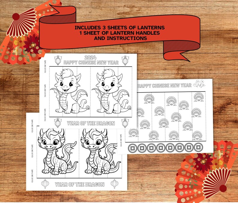 Chinese New Year Lantern Craft, Lunar New Year, Year of the Dragon 2024