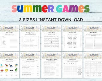 Ultimat sommarspelpaket | Utskrivbara sommartemaspel | Spelkväll för familjen | Sommaraktiviteter för vuxna och barn | Sommarvänlig fejd