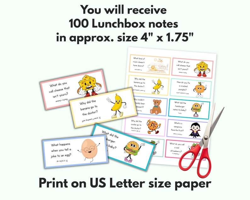 100 Lunchbox Jokes for Kids | Printable Lunch Box Notes | Funny Notes ...