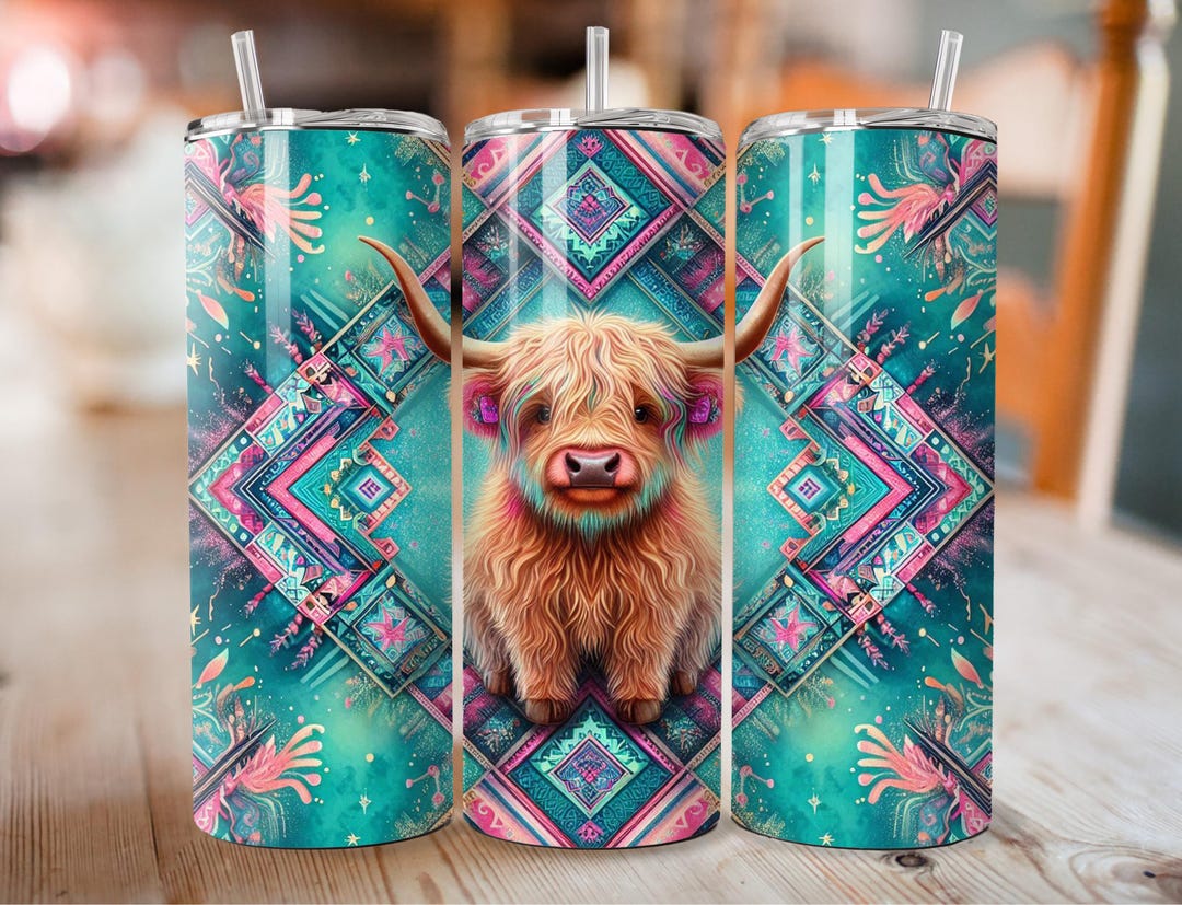 Baby Highland Cow Tumbler Wrap | Western Country 20oz Skinny PNG ...