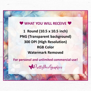 Flamingo Wind Spinner PNG | Tropical Flowers 10.5" Sublimation Template • Bright Pink Garden Decor image 3