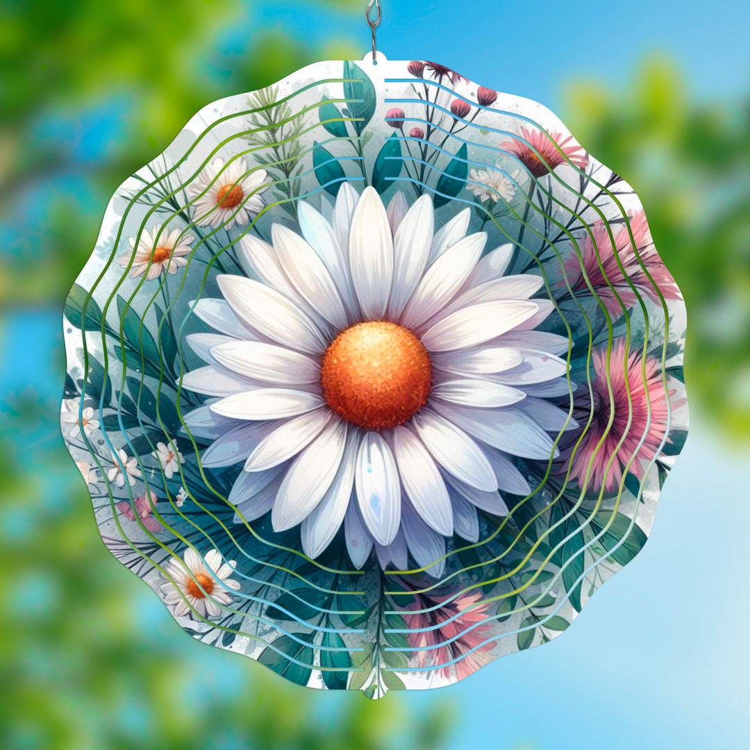 Daisy Wind Spinner PNG | 10.5" Floral Garden Sublimation Template ...