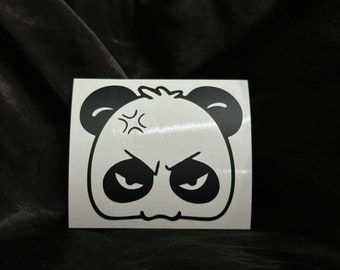 Angry Panda Sticker Vinyl Sticker Cute Sticker Fun Sticker Gift Sticker Hydro Flask Sticker Waterbottle Sticker Car Sticker Wall Decal