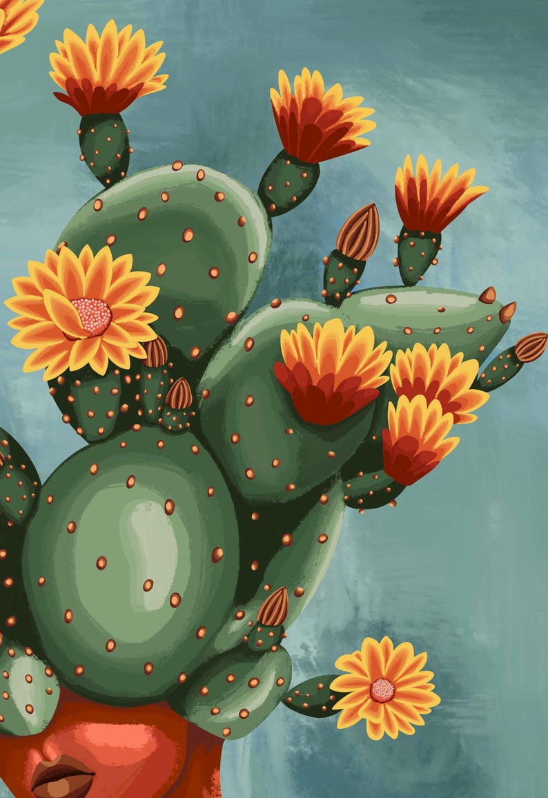 Abstract Cactus Lady Plant Digital Download - Etsy