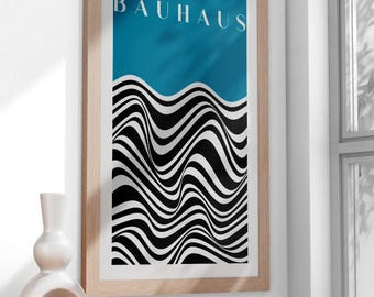 Bauhaus Art Print – Modern Minimalist Wave Design (Digital Download)